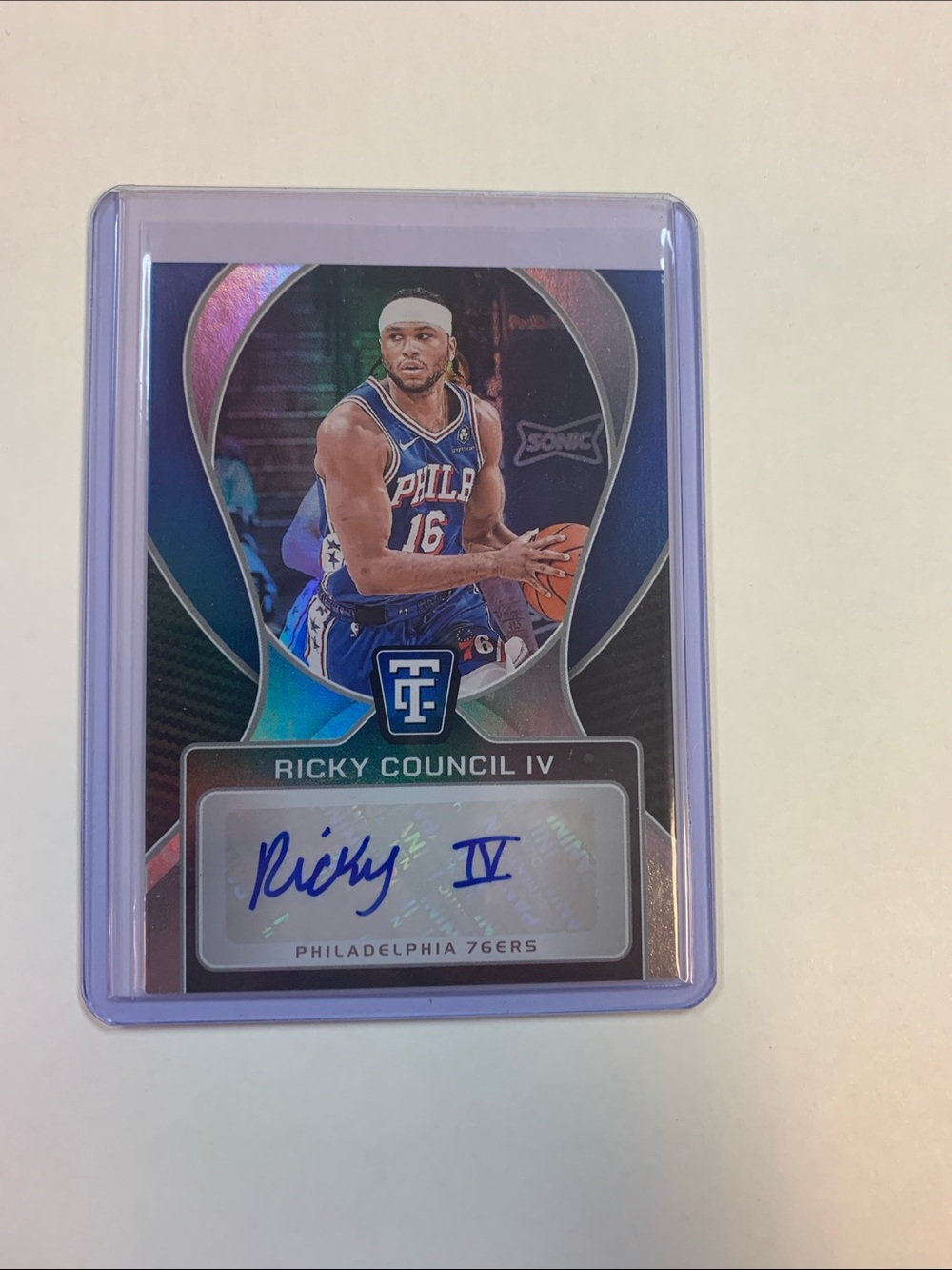Panini Blue/Silver Philadelphia 76ers Ricky Council IV Card